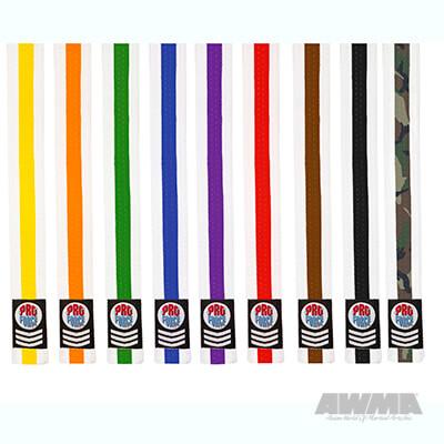 ProForce® II 1.5&quot Single Wrap Color Striped White Karate Belt